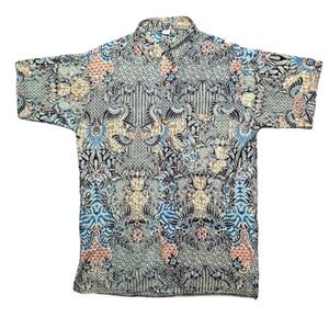 Hawaii Dragon Print Button Short Sleeve Shirt Men’s XL Large Lightweight Tiki